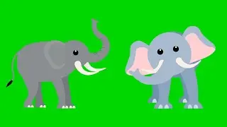 Cartoon - Elephant Walk and Dance- Green Chroma Screen - Free to Use - No Copyright - 4K