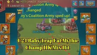 T3/ T2 C24 Baby Trap Eat Mix Rally's In KvK Lords Mobile Gameplay