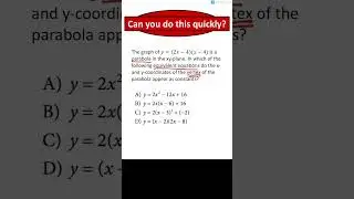 Vertex of a Form Parabola #shorts #math
