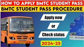 BMTC student pass application procedure/ How to apply BMTC student bus pass 2024/ Bmtc status check