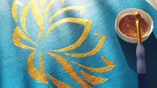 Рисую акрилом - ЦВЕТОК ЛОТОСА. Acrylic Painting Tutorial - lotus flower.