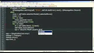 23 - Python PyQt (Interfaz gráfica) - QtSql MySQL y QTableWidget (Eliminar registros)