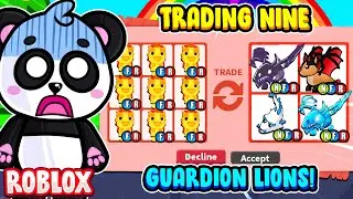 Trading NINE GUARDIAN LIONS To Somebody on a RICH SERVER! I GOT TWO DREAM PETS! (Roblox Adopt Me)