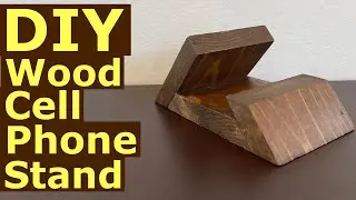 DIY Prototype modern wooden iPhone (cell phone) stand from scrap wood | Tutorial [4K]
