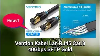 Vention Kabel Lan RJ45 Cat.8 40Gbps SFTP Gold - Unboxing