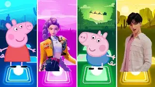 Peppa Pig vs KPop Demon Hunters Tiles Hop