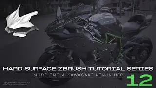 Hard Surface ZBrush Tutorial Series // Modeling A Kawasaki Ninja H2R // 12