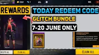 Free fire rdeem code Today 7 June | ff redeem code | Glitch bundle redeem code free fire