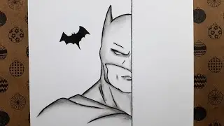 How To Draw Easy Batman Picture Step by Step, How To Make Easy Pencil Charcoal Drawings