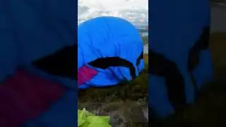 Paragliding takeoff and synchro