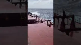 Bulk carrier in rough ⛵ sea #ship #sea #shorts