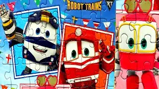 Robot Trains -  play puzzle for kids with cartoon characters Robot Trains | Danik and lesha