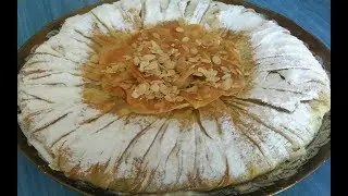 طريقة طي بسطيلة الدجاج و اللوز على شكل وردة
