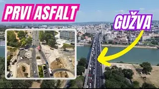 KRUŽNI TOK DOBIO PRVI ASFALT, od jutros na Brankovom mostu bili zastoji i gužva