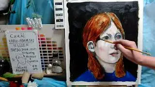 Oil painting  portrait day 2-1   op1342-2  [LIVE]--  