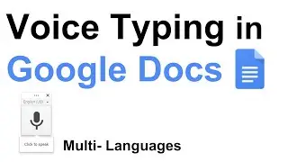 Voice Typing in Google Docs || Data Entry with Speaking in Google Docs