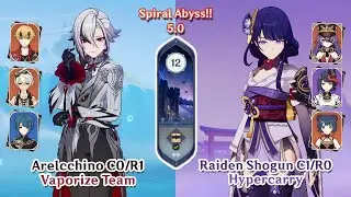 Arlecchino Vaporize & Raiden Shogun Hypercarry 12-3 (⭐ 9 Stars) | Genshin Impact 5.0