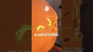Robotic infrared and uva curing in booth