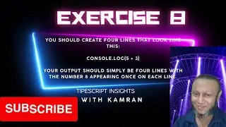Exercise 8: Create four lines. Output should be four lines and number 8 appearing once on each line.