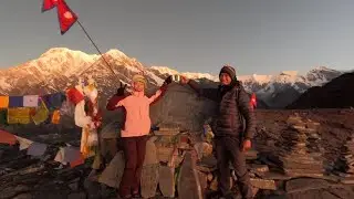 360 View from Mardi Himal Base Camp 4,500m | Early Sunrise | Trying to build the Stone Pillars Mark