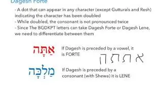Hebrew Dagesh Lene and Dagesh Forte