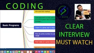 Coding/Programming Interviews Must Solve Basic Programs For Freshers/Beginners 💯 | 10 Days