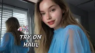 See Through Clening Outfit Review & Transparent Mesh Lingerie Dress Try On Haul | Summer Trend (4K)