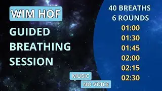 Wim Hof breathing - 1m/1m30s/1m45s/2m/2m15s/2m30s - MUSIC - NO VOICE