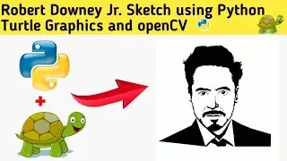 Robert Downey Jr. Sketch using Python Turtle 🐢 Graphics in Python Coding 