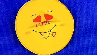 Прикольный смайлик из бумаги. Открытка с сюрпризом. paper smiley