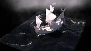 Ship in a stormy ocean