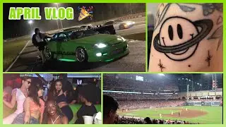 APRIL VLOG: first ride in drift car, new tattoo, club + gisselle's astros game 💚