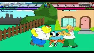 MUGEN Fight - Homer Simpson and Peter Griffin vs. Gumball and Darwin