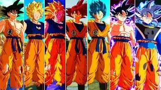 TODAS AS TRANSFORMAÇÕES DO GOKU - SSJ, SSJ2, SSJ3, SSG, SSB, UI E INSTINTO SUPERIOR DOMINADO