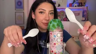 ASMR bare mic scratching, plastic spoons, beeswax on the mic BUT ITS INTENSELY FAST AND AGGRESSIVE