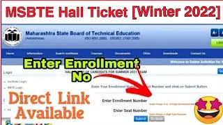 🔴MSBTE Latest Updates MSBTE Winter 2022 Hall Ticket Out MSBTE Exam😨