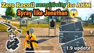 🔥Akm with 3x Zero Recoil 😱 sensitivity Like Jonathan | Akm Recoil control Guide PUBG/BGMI.