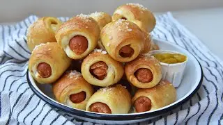 PRETZEL 🥨 con salchicha 🌭 #receta #shortsviral #shorts #short #pan #bread