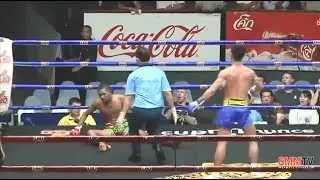 Хэд-кик / Head kick. Jitmueangnon at Rajadamnern.