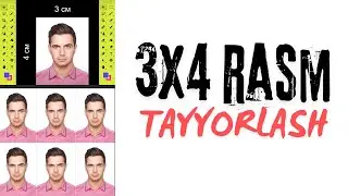 3x4 RASM TAYYORLASH || PHOTOSHOP DASTURIDA TEZ 3X4 RASM YARATISH