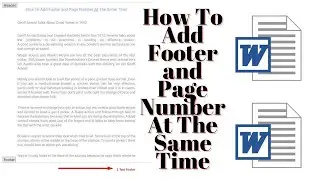 How To Add Footer and Page Number At The Same Time