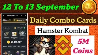 Hamster Kombat Daily Combo Cards 13 September | 12Th To 13 September | Hamster Daily Combo Today
