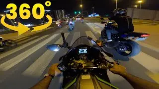 Midnight Bikes Group Ride [No Speaking] | 4K 360° VR Video