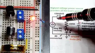 Backup power demo circuit using completely separate supplies with diode OR gate by electronzap