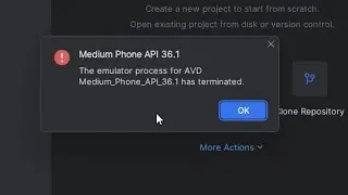 Error: The Emulator Process for AVD Was Terminated | Solución en Android Studio
