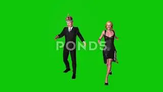 King Charles And Camilla Dancing Green Screen Animation