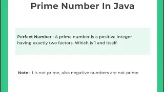 Check Prime Number in Java