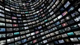 animated video wall rotating with green screen