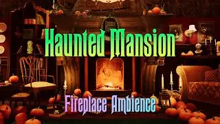 Haunted Mansion Fireplace | Cozy Ambience 4K | Crackling Fire | Thunder and Rain | Relaxing Noise