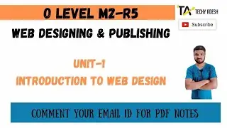 'O' level -Web Designing and Publishing (M2-R5) Class with notes